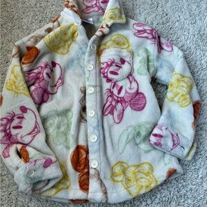 Disney Animation Faces Multicolor Kids Button up Fleece